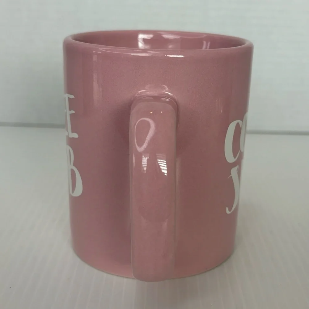 COFFEE SNOB COFFEE MUG. Art Deco Print Mug PINK & WHITE